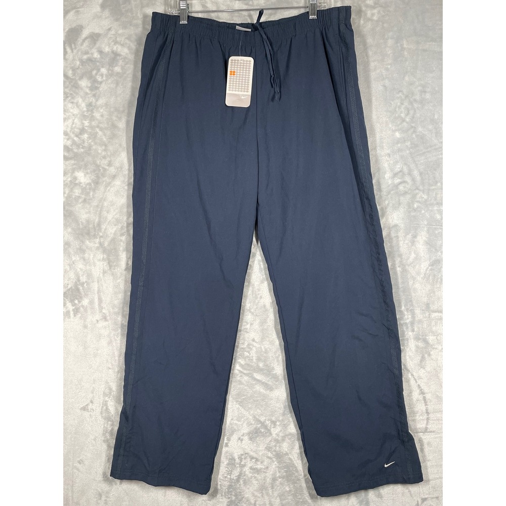 Nike Womens Active Pants Navy Blue Mesh Trim Straight Leg 251318 XL NWT Vintage